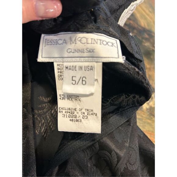 Jessica McClintock Gunne Sax vintage 80s choker collar beaded open shoulder broc - Picture 12 of 14